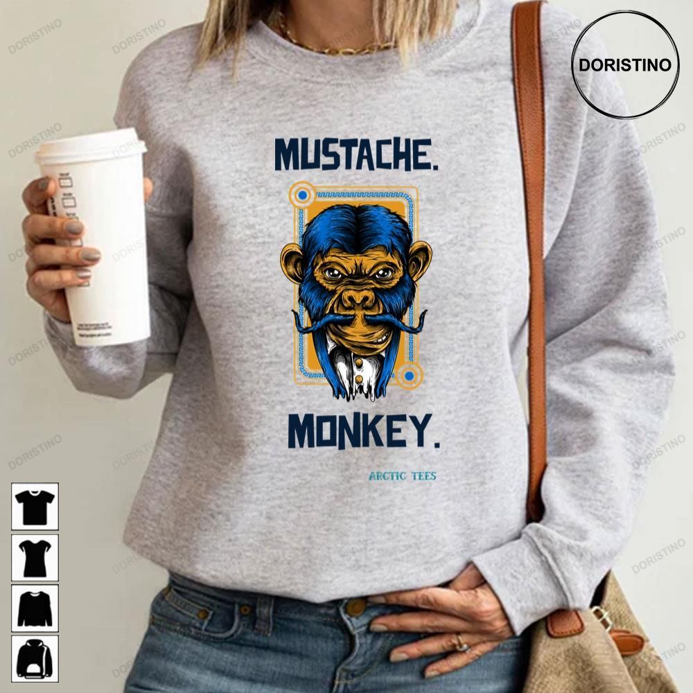 Best Women Arctic Monkeys Rock Tees Mustache Monkey Photographic Style Limited Edition T-shirts