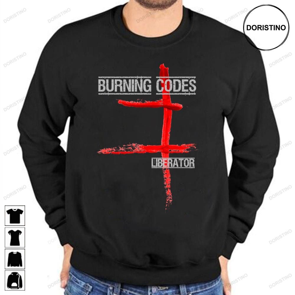 Burning Codes Liberator Merchandise Vintage Art Limited Edition T-shirts