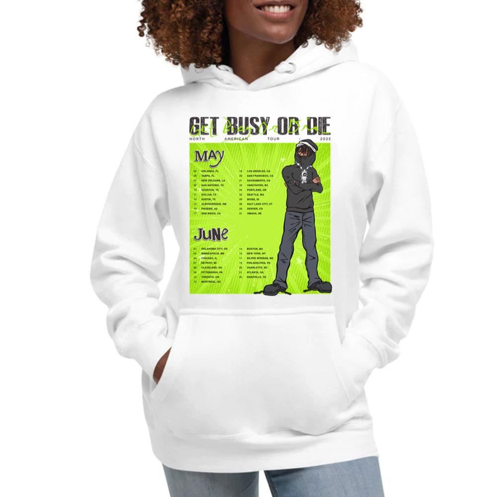 Get Busy Or Die North American Tour May June 2023 2 Doristino Limited Edition T-shirts Get Busy Or Die North American Tour May June 2023 2 Doristino Limited Edition T-shirts
