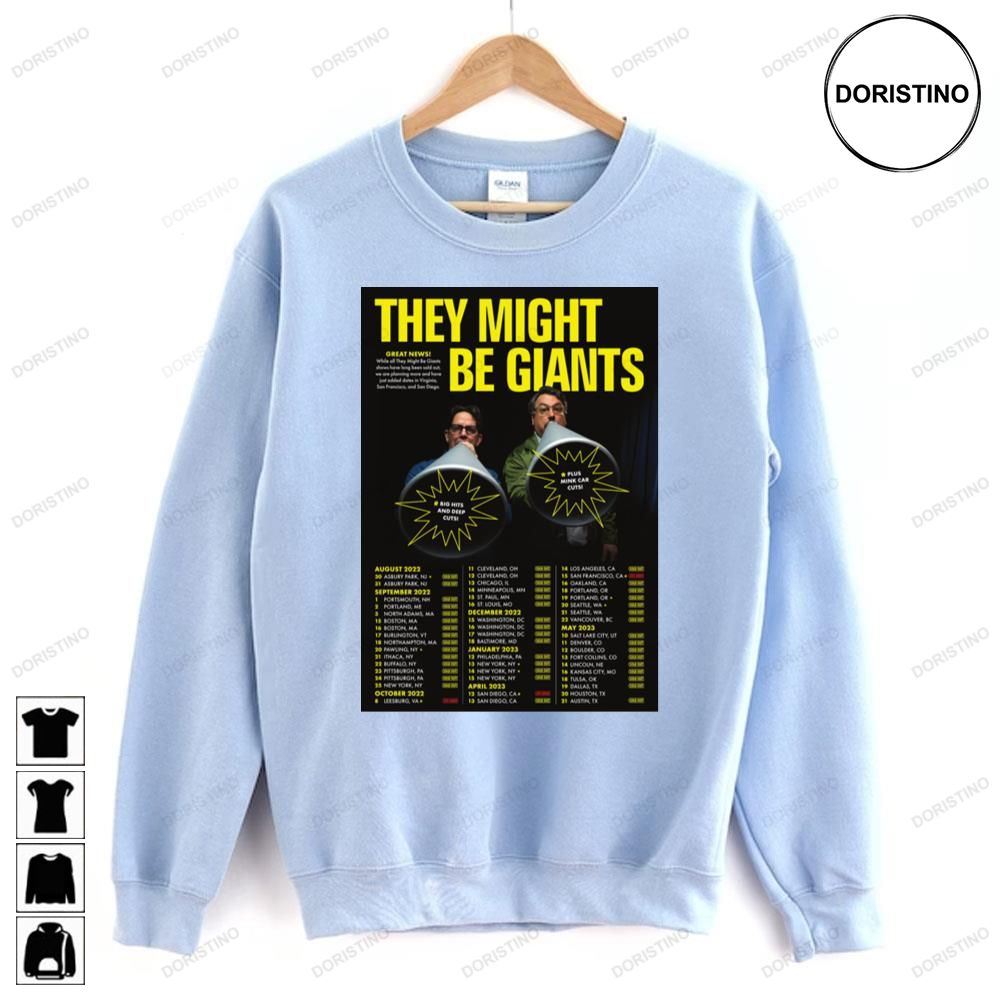 They Might Be Giants 2022 2023 Tour Dates Doristino Limited Edition T-shirts