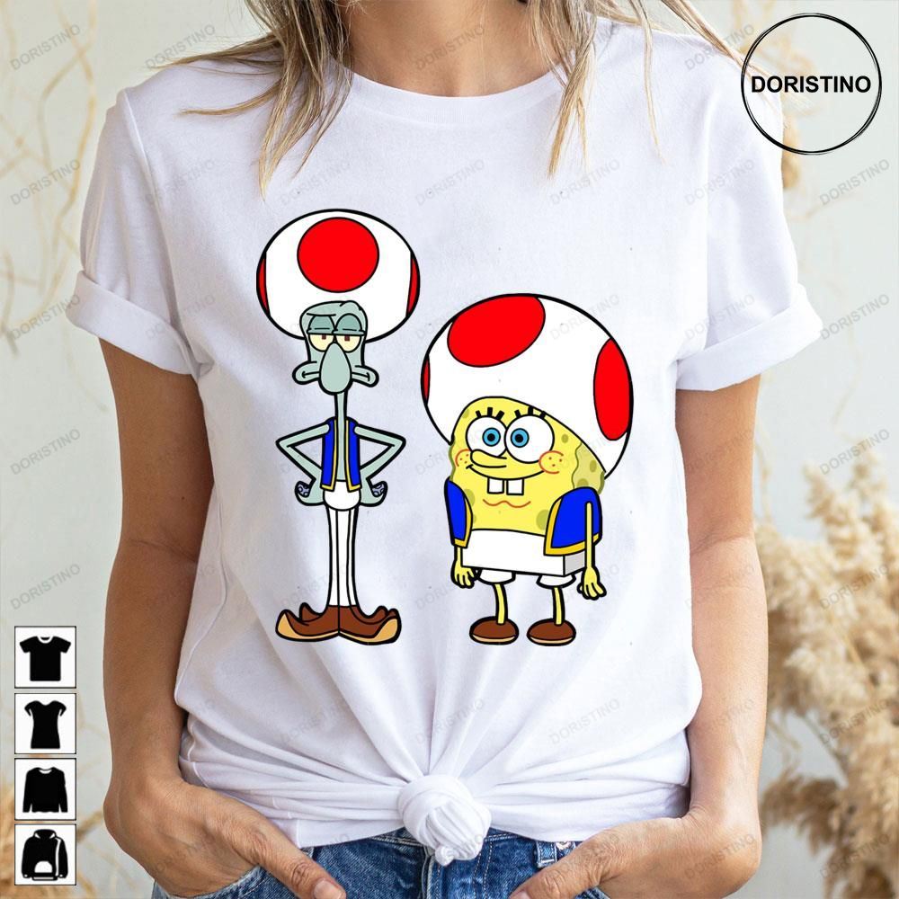 Toad Squidward Sponge Bob Super Mario Game Doristino Limited Edition T-shirts