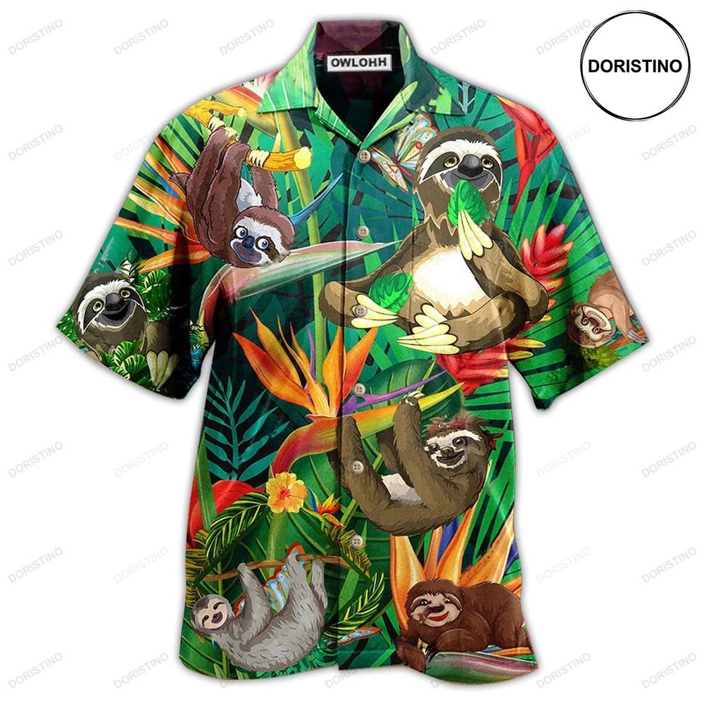 Sloth Happiness All Day Limited Edition Hawaiian Shirt