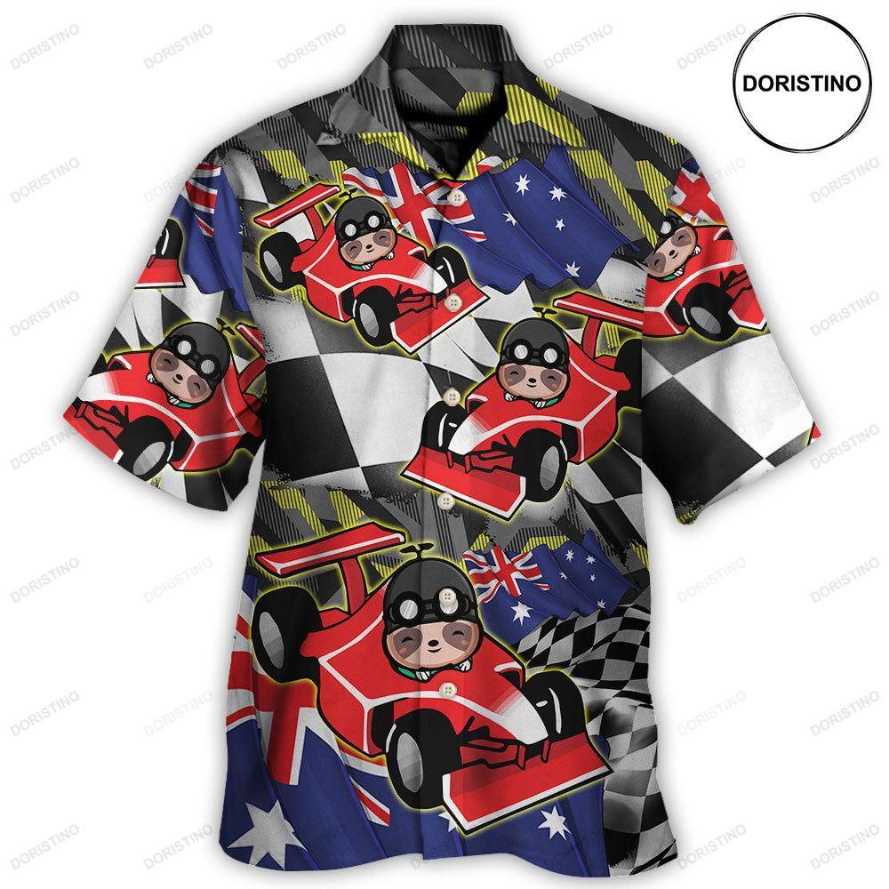 Sloth Racing Formula One Car Racing Australian Vibe Limited Edition Hawaiian Shirt