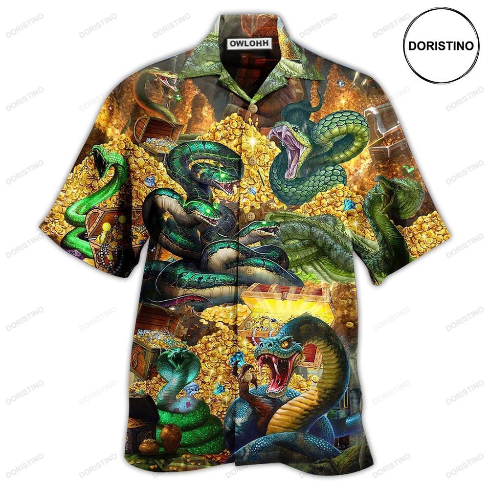 Snake Love Gold Cool Hawaiian Shirt