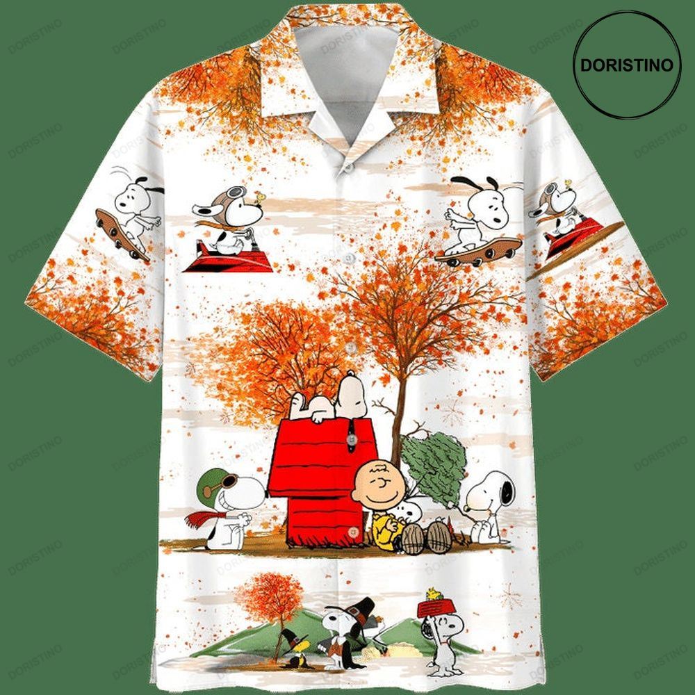 Snoopy Autumn Time 020804 Autumn Fashion Travel Sport Going To School Hawaiian Shirt