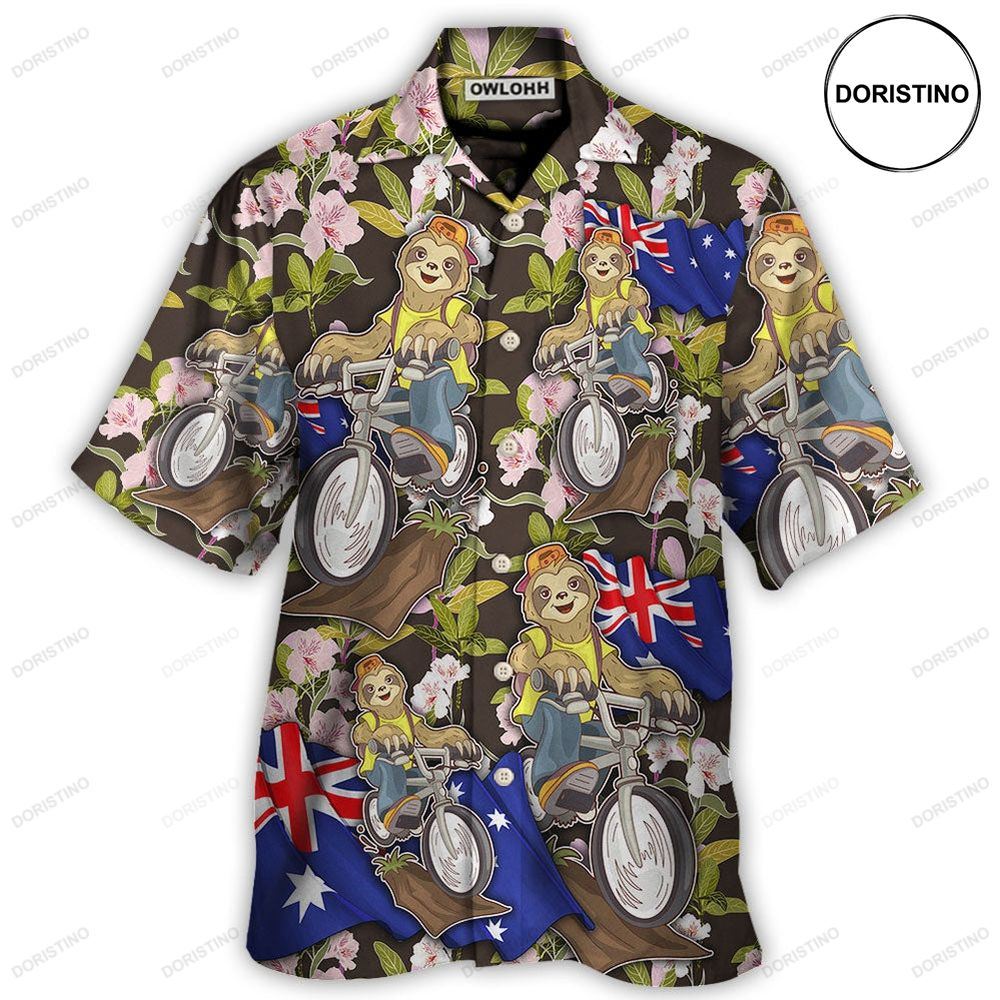 Solth Australia Sloth Ride Cycling Art Hawaiian Shirt