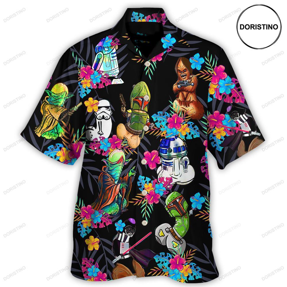 Star Wars Funny Tropical Neon Colorful Hawaiian Shirt
