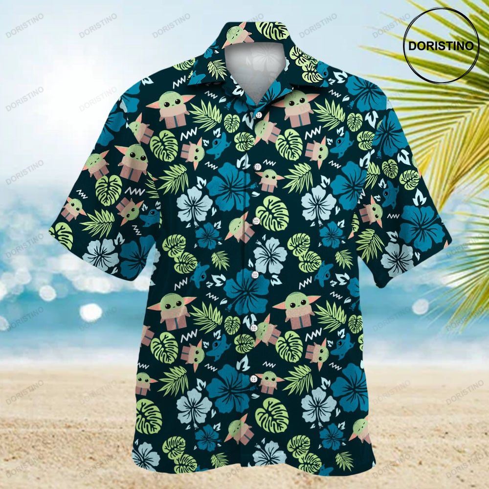 Star Wars Grogu Baby Yoda Tropical Leaves For Men Women Hawaiian Shirt