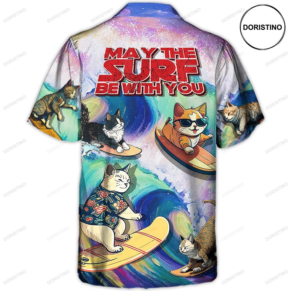 Surfing Funny Cat May The Surf Be With You Lover Surfing Limited Edition Hawaiian Shirt