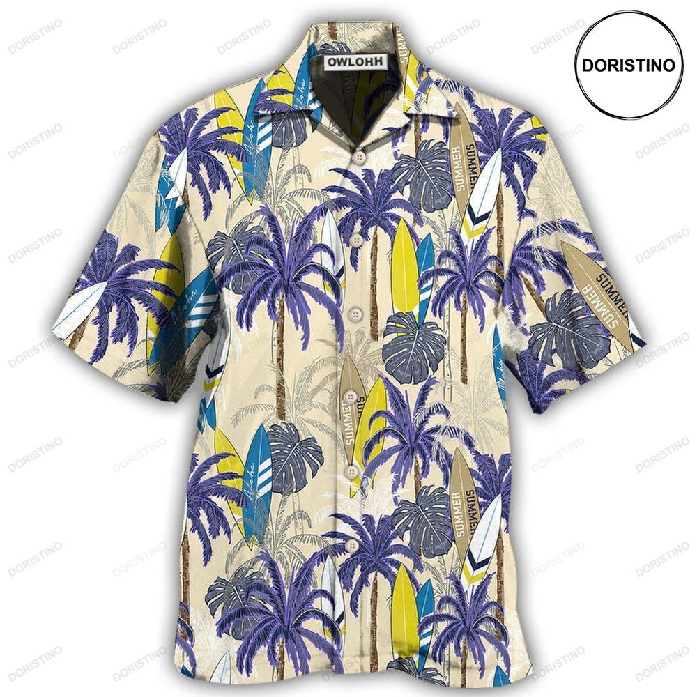 Surfing Tropical Tree Hawaiian Shirt