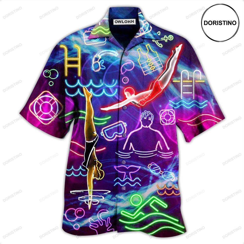 Swimming With Your Heart Swimming Awesome Hawaiian Shirt