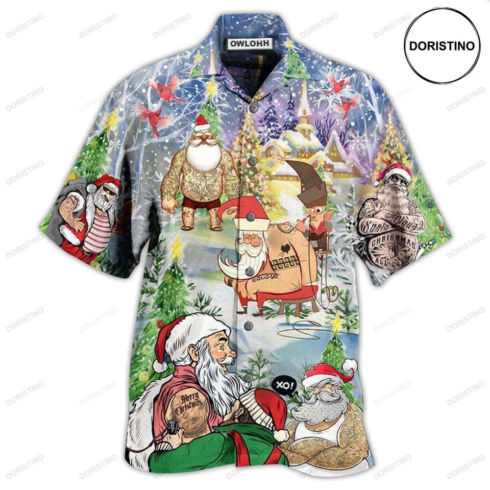 Tattoo Cool Santa Claus Christmas Limited Edition Hawaiian Shirt