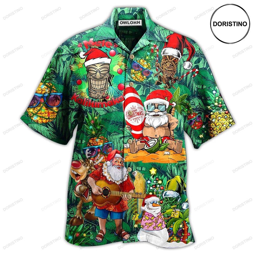 Tiki Love Christmas Funny Awesome Hawaiian Shirt