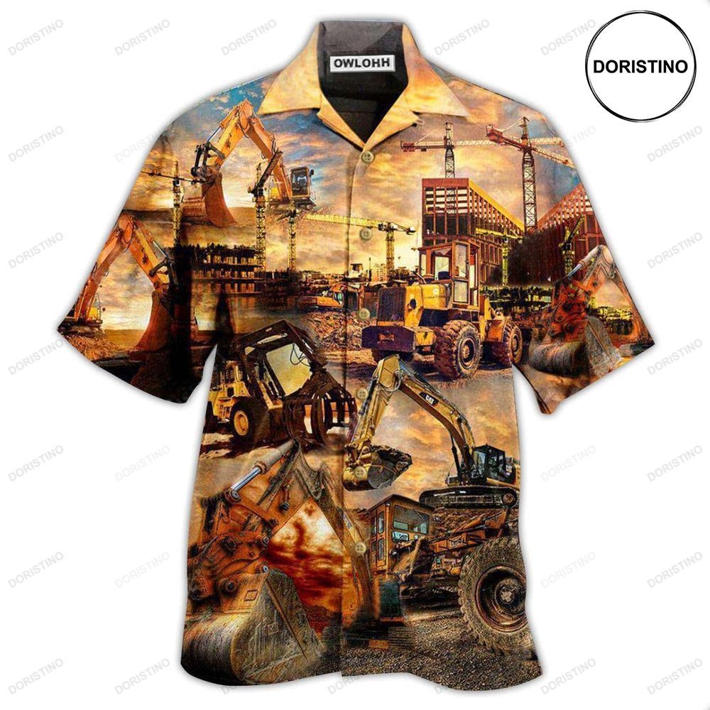 Tractor We Build With Passion Construction Hawaiian Shirt