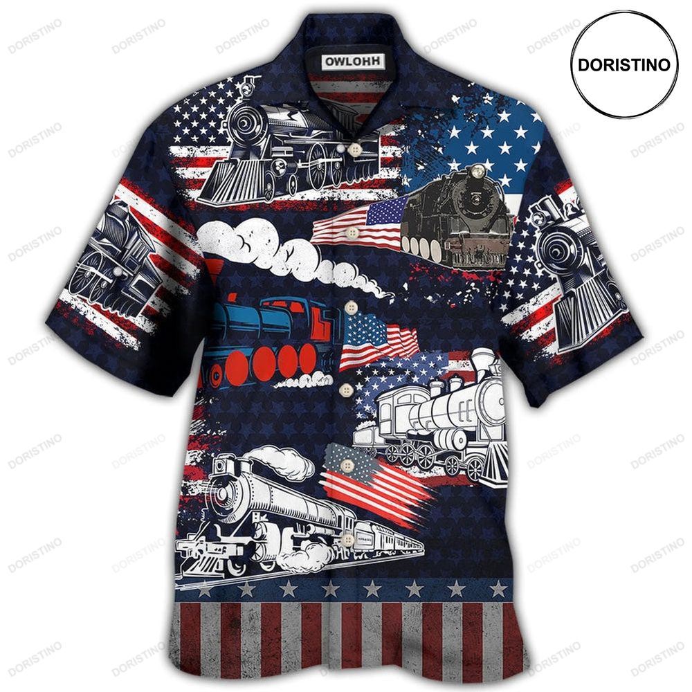 Train Independence Day Hawaiian Shirt