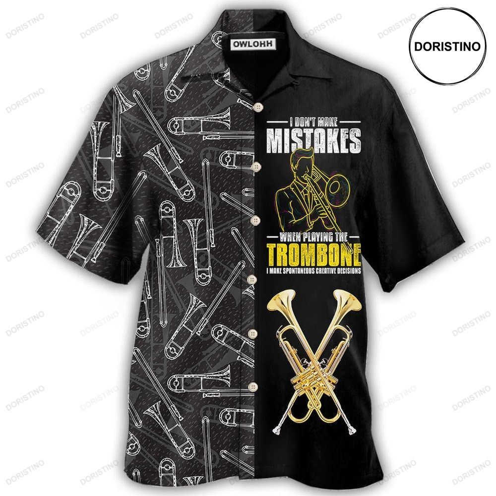 Trombone Music Lover Black Hawaiian Shirt