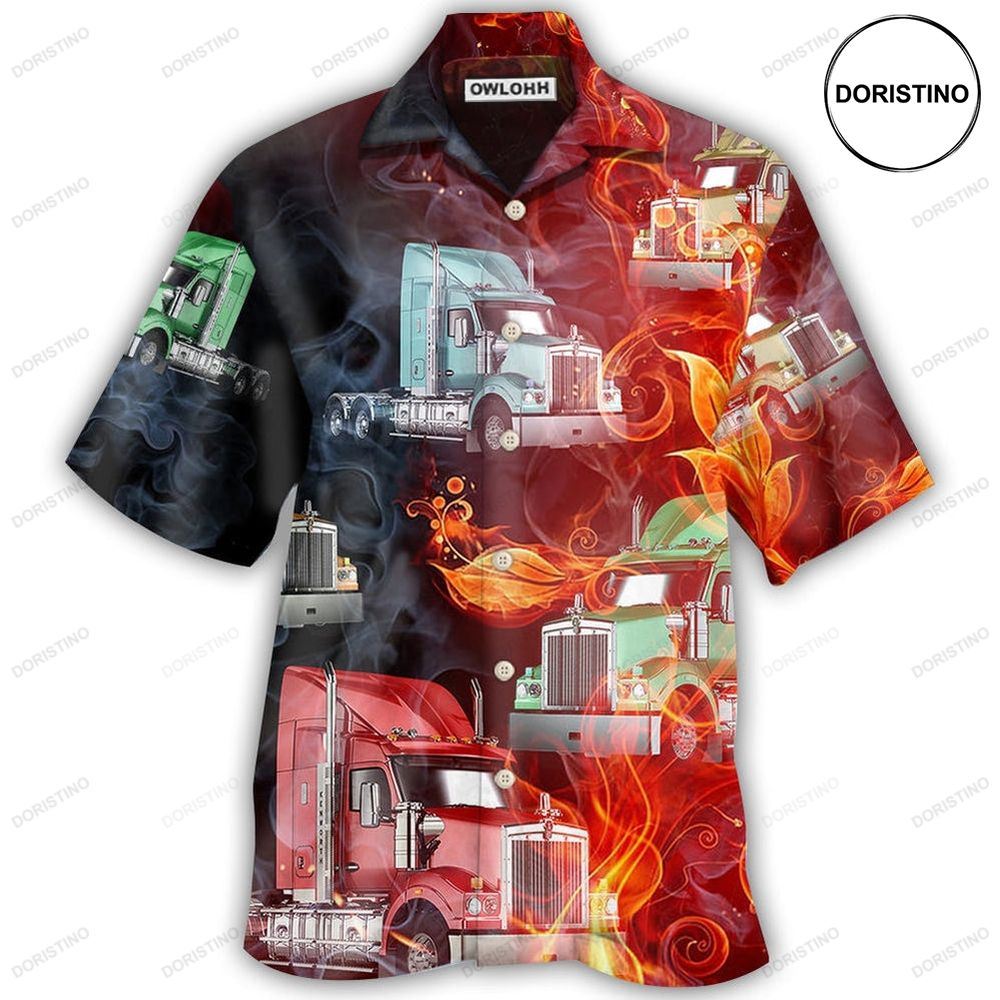Truck Hot Racing Fire Limited Edition Hawaiian Shirt