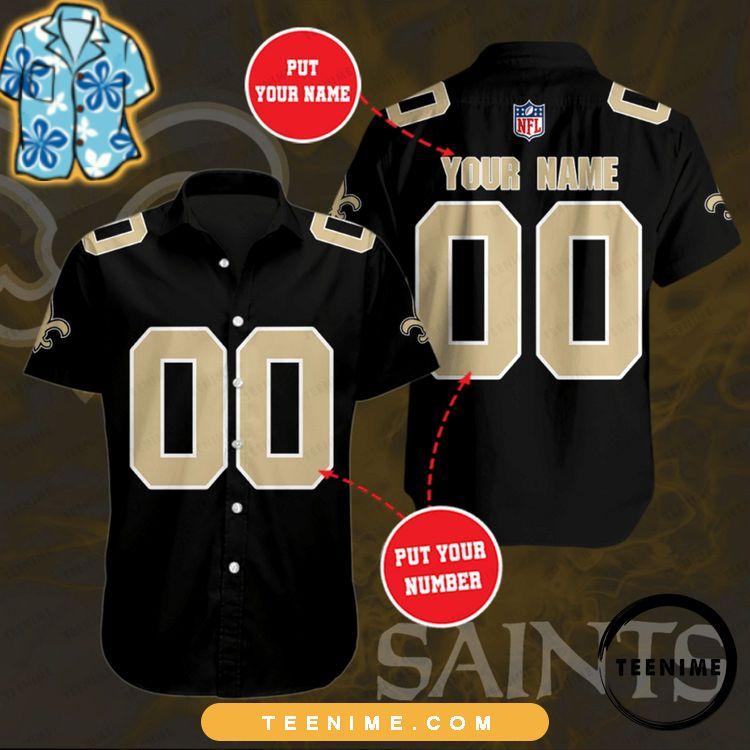 Personalized New Orleans Saints Football Team Full Printing Black Teenime Limited Edition Hawaiian Shirt