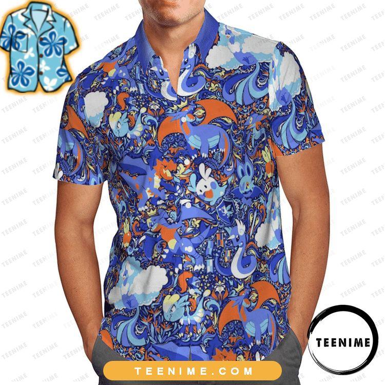 Pokemon Dragon Type Paisley Pattern Full Printing Teenime Limited Edition Hawaiian Shirt