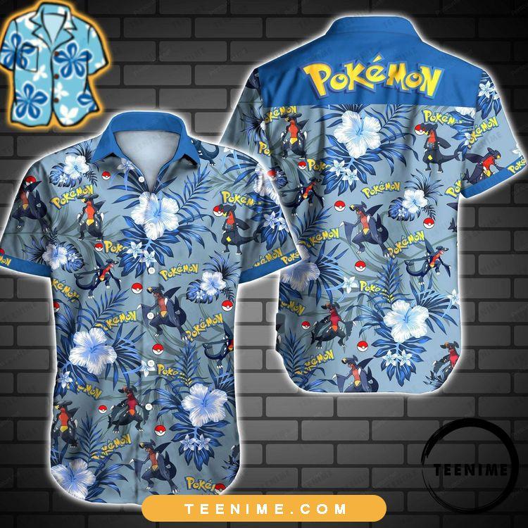 Pokemon Garchomp Full Printing Blue Teenime Hawaiian Shirt