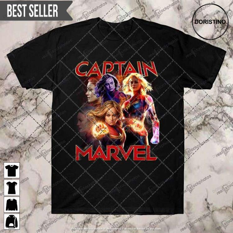 Brie Larson Black Captain Marvel Doristino Limited Edition T-shirts