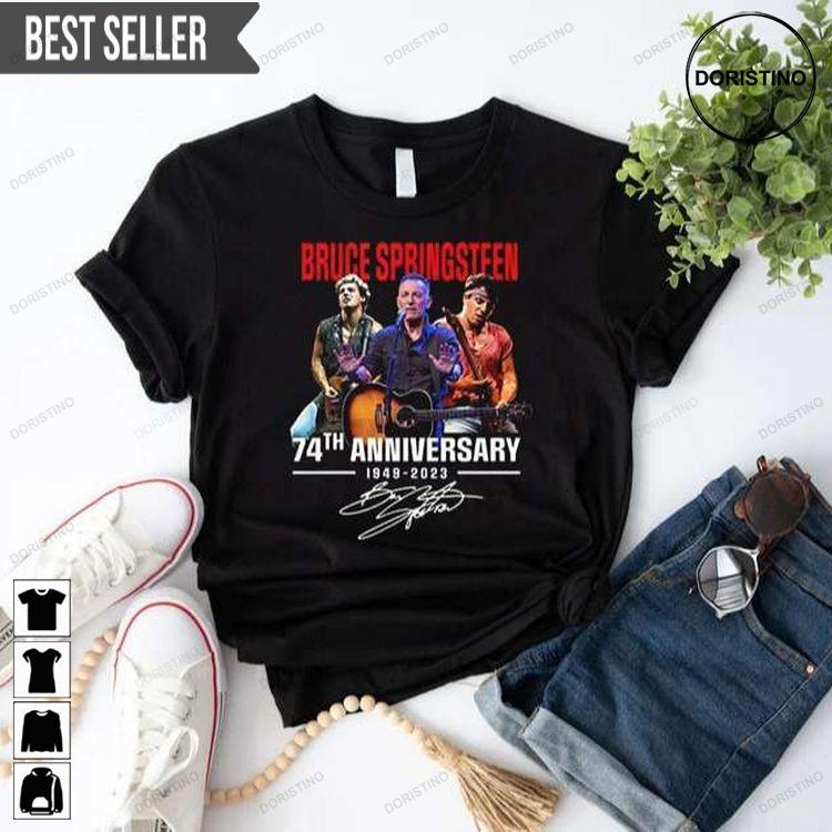 Bruce Springsteen 2023 74th Anniversary Thank You For The Memories Doristino Limited Edition T-shirts