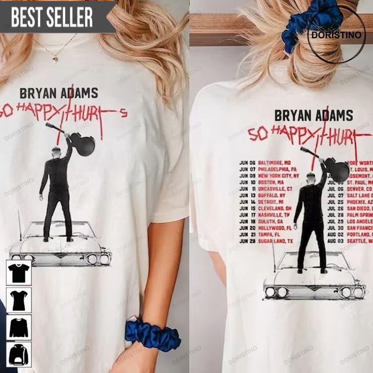 Bryan Adams So Happy Hurts Tour 2023 Short-sleeve Doristino Limited Edition T-shirts