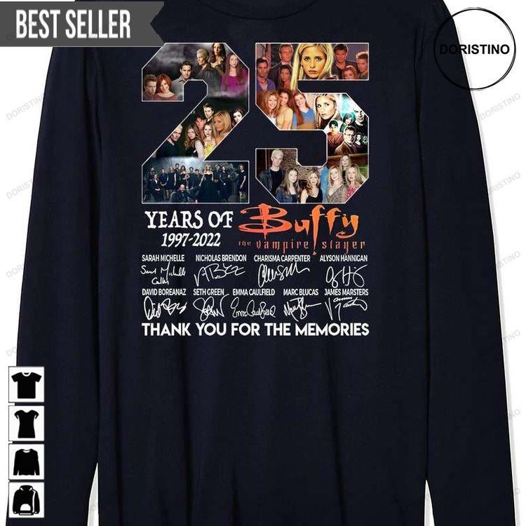 Buffy The Vampire Slayer 25 Years Anniversary 1997-2022 Thank You For The Memories Signatures Doristino Limited Edition T-shirts