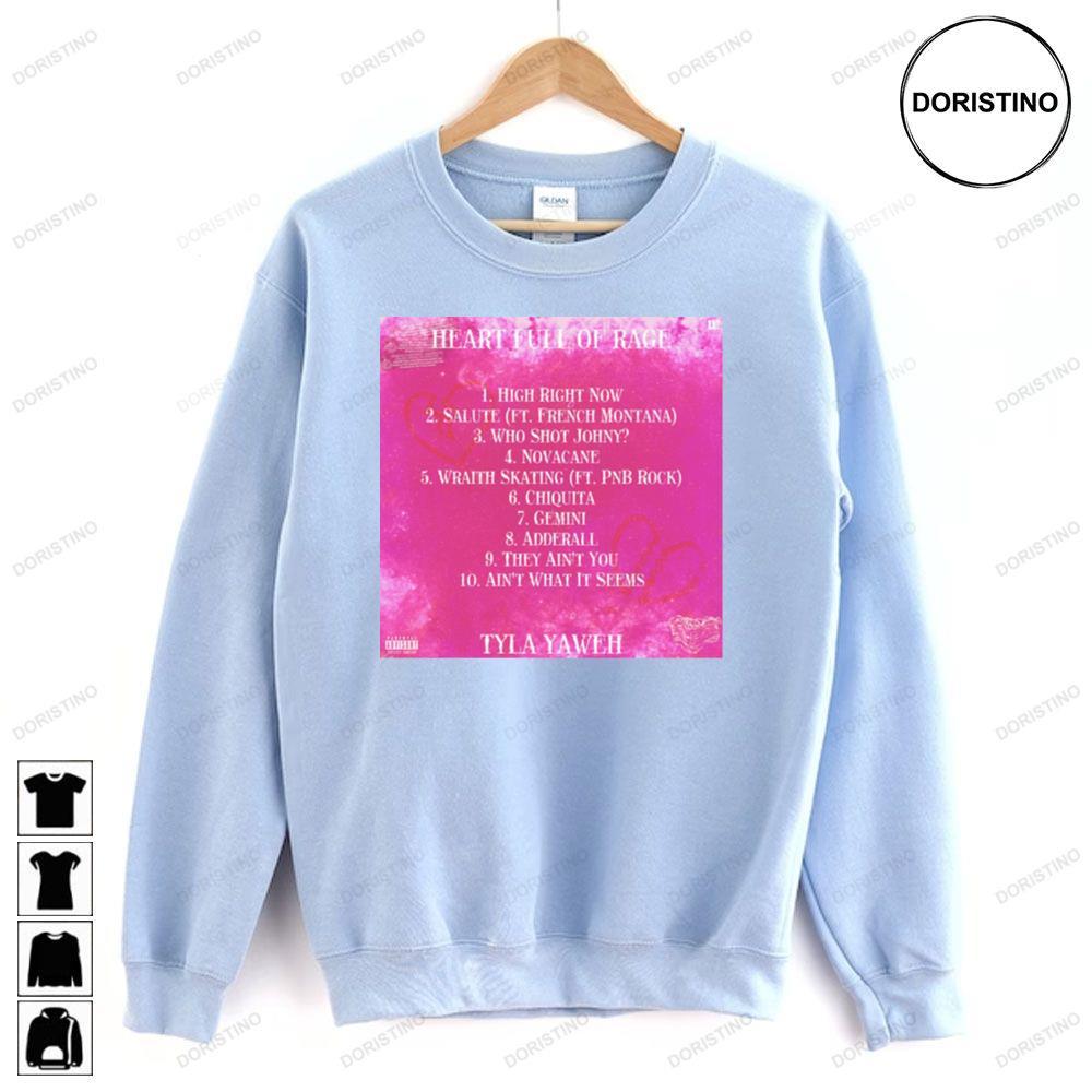 Pink Tracklist Tyla Yaweh Heart Full Of Rage 2 2023 Album 2 Doristino Sweatshirt Long Sleeve Hoodie