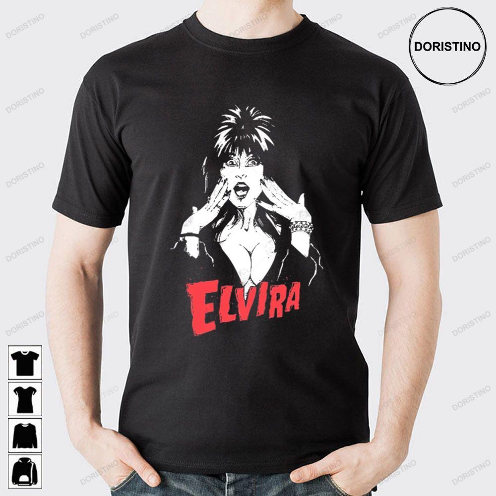 Red Logo Elvira Mistress Of The Dark 2 Doristino Hoodie Tshirt Sweatshirt