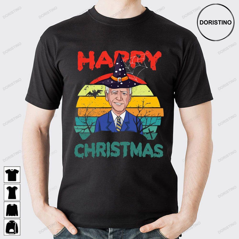 Retro Joe Biden Happy Christmas Witch Hat Anti Biden 2 Doristino Tshirt Sweatshirt Hoodie