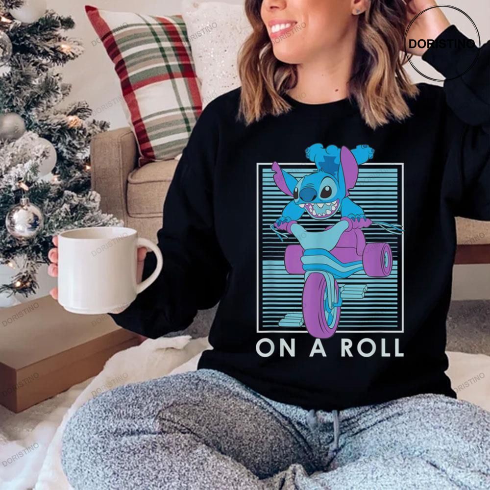 Lilo And Stitch On A Roll Awesome Shirt