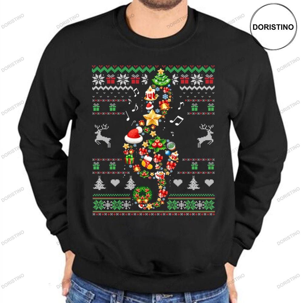 Music Note Christmas Knit Pattern Awesome Shirt
