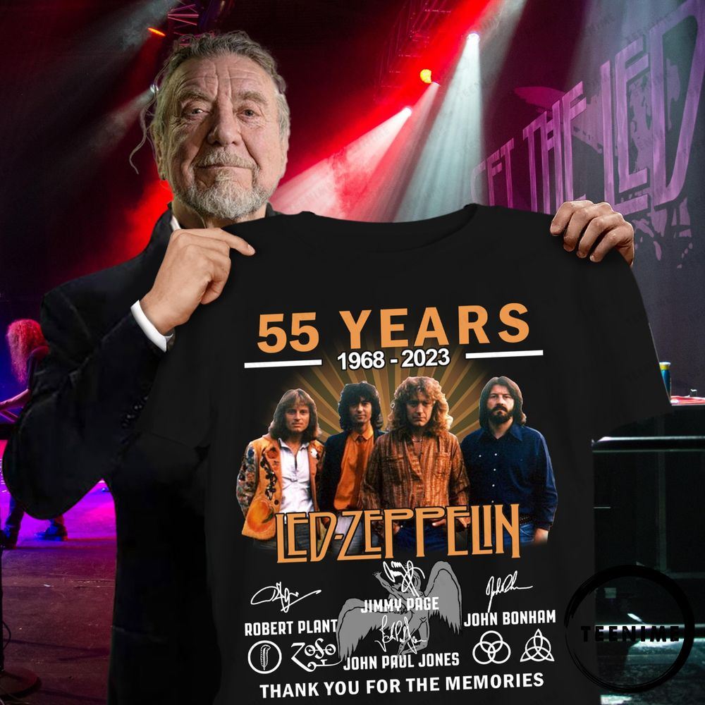 55 Years 1968-2023 Led Zeppelin Signatures Teenime Awesome T-shirt