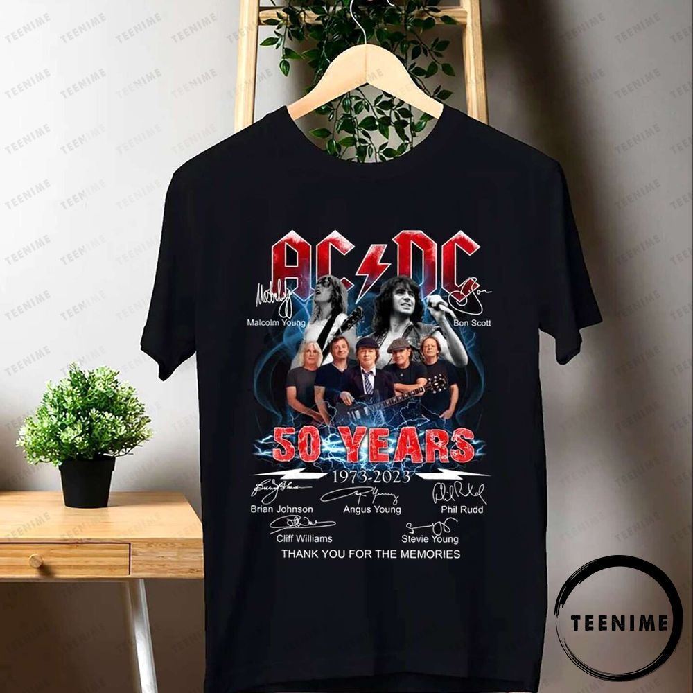 Acdc 50 Years Anniversary 1973 2023 Teenime Limited Edition Shirts