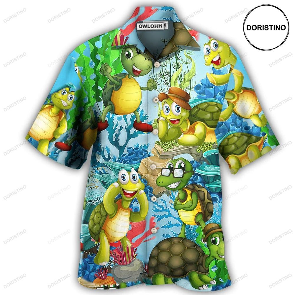 Turtle Mini Happy Funny Limited Edition Hawaiian Shirt
