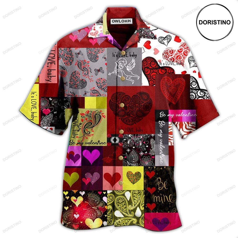 Valentine Beautiful Heart Paisley Hawaiian Shirt