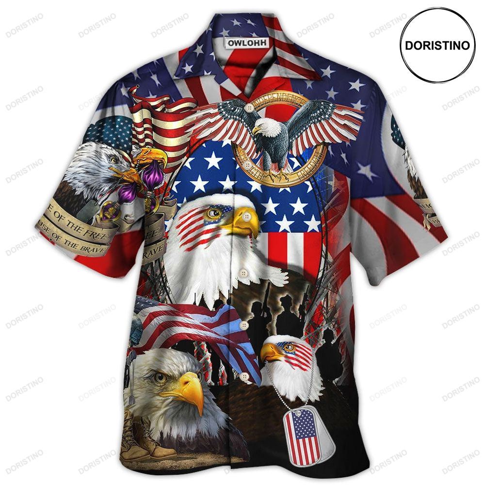 Veteran A True Hero Is Measured By Strength Of His Heart With Eagle Hawaiian Shirt