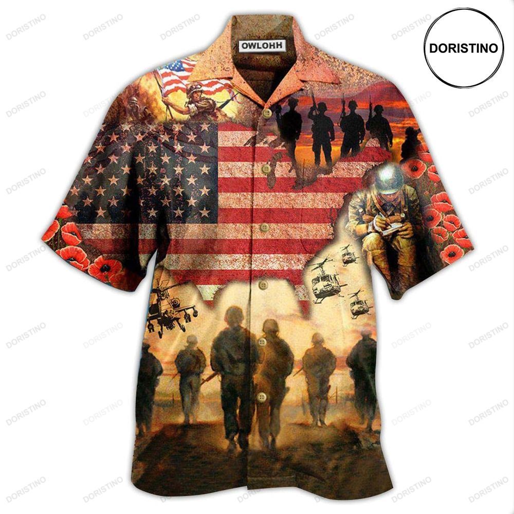 Veteran Blood Sweat And Tear America Flag Awesome Hawaiian Shirt