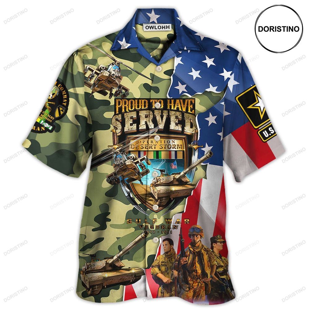 Veteran Colorful America Veteran War And Peace Proud To Have Veteran Awesome Hawaiian Shirt
