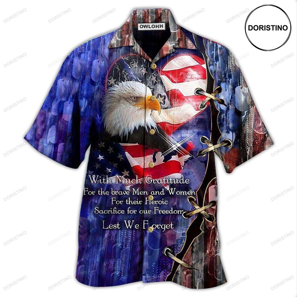Veteran Thank You Veterans From The Heart With Eagle Limited Edition Hawaiian Shirt