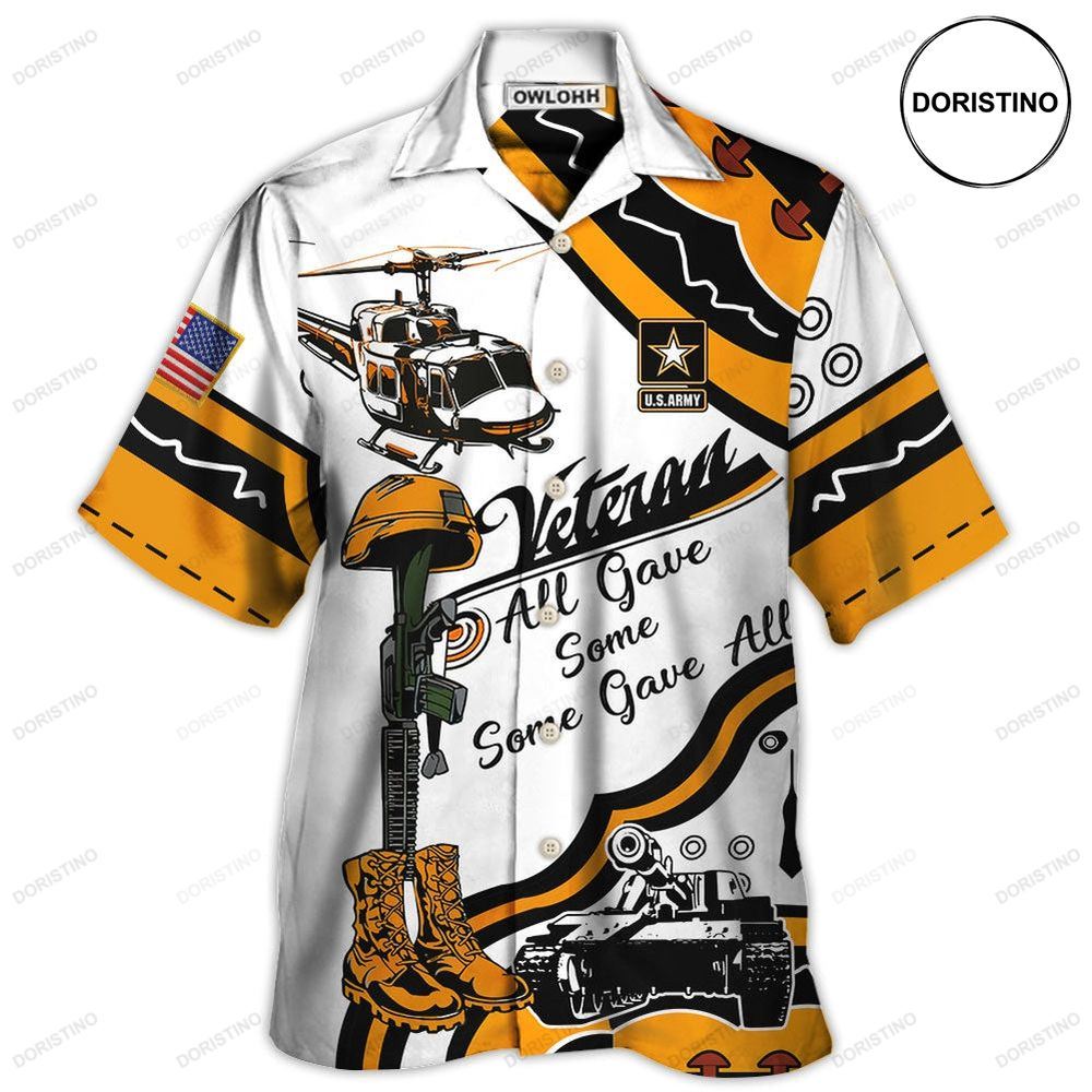 Veteran Us Army All Gave Some Some Gave All Yellow So Proud Hawaiian Shirt
