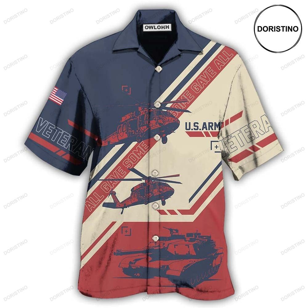 Veteran Us Army All Gave Some With Helicopter Limited Edition Hawaiian Shirt