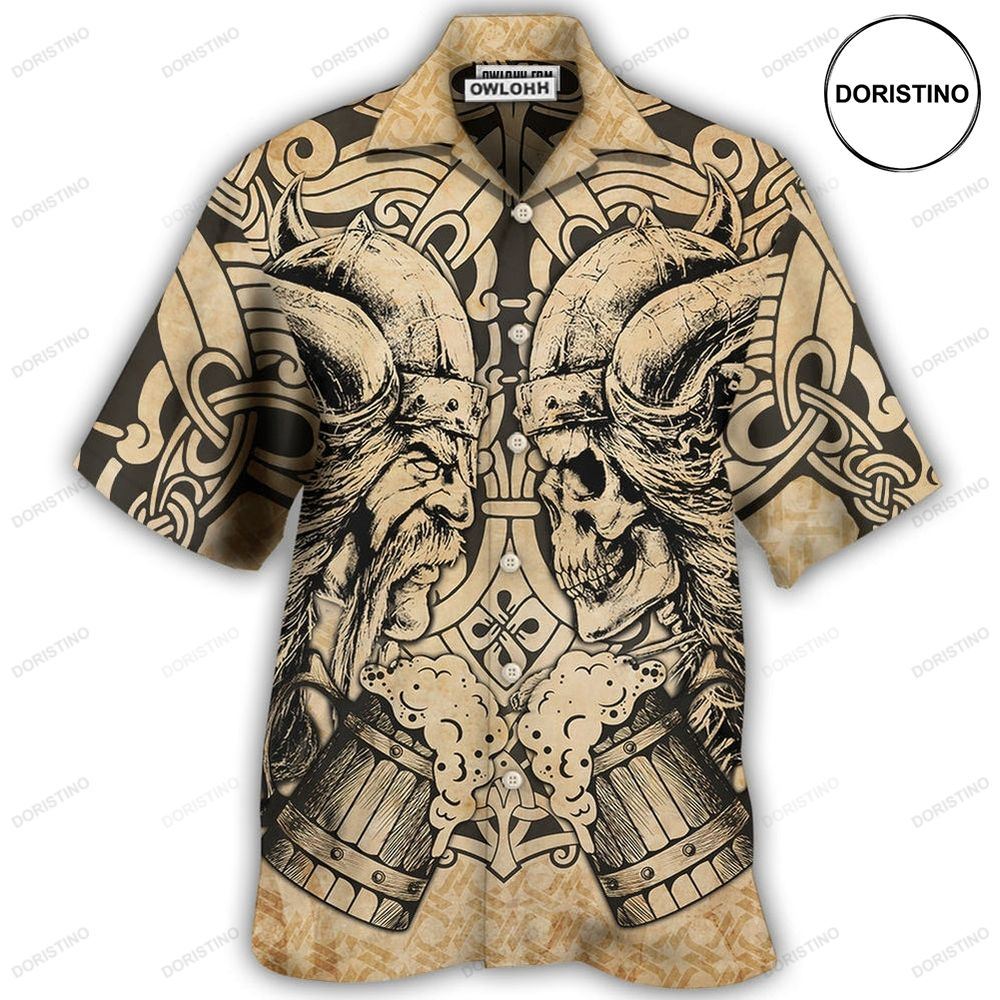 Viking Old Man With Skull Vintage Awesome Hawaiian Shirt