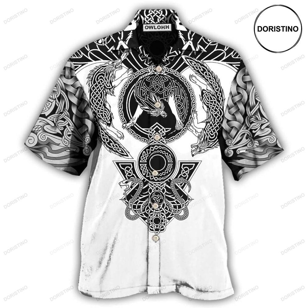 Viking Warrior Blood Black And White Hawaiian Shirt