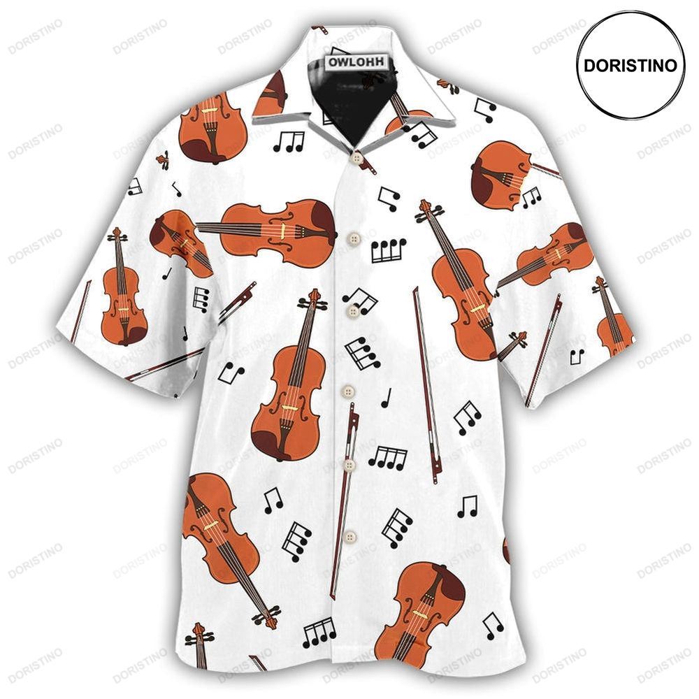 Violin Basic Music Notes Hawaiian Shirt