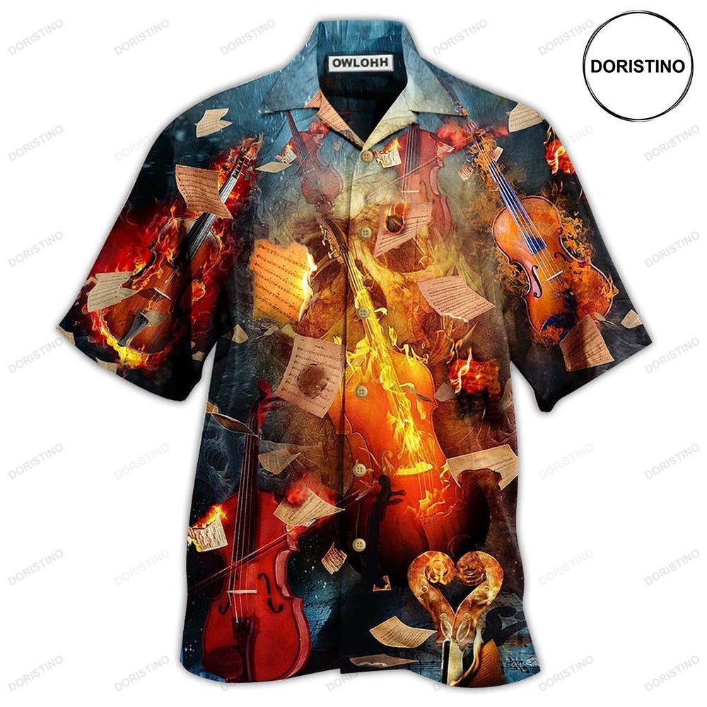 Violin Music Fire Burn Fire Limited Edition Hawaiian Shirt