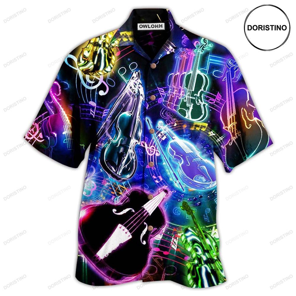 Violin Music Neon Hawaiian Shirt