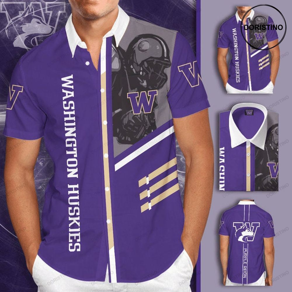 Washington Huskies Short Sleeve Hgi164 Awesome Hawaiian Shirt