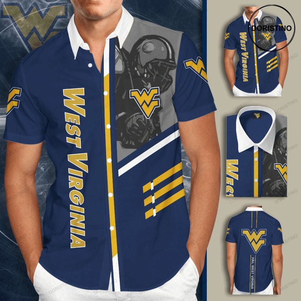 West Virginia Mountaineers Short Sleeve Hgi160 Awesome Hawaiian Shirt
